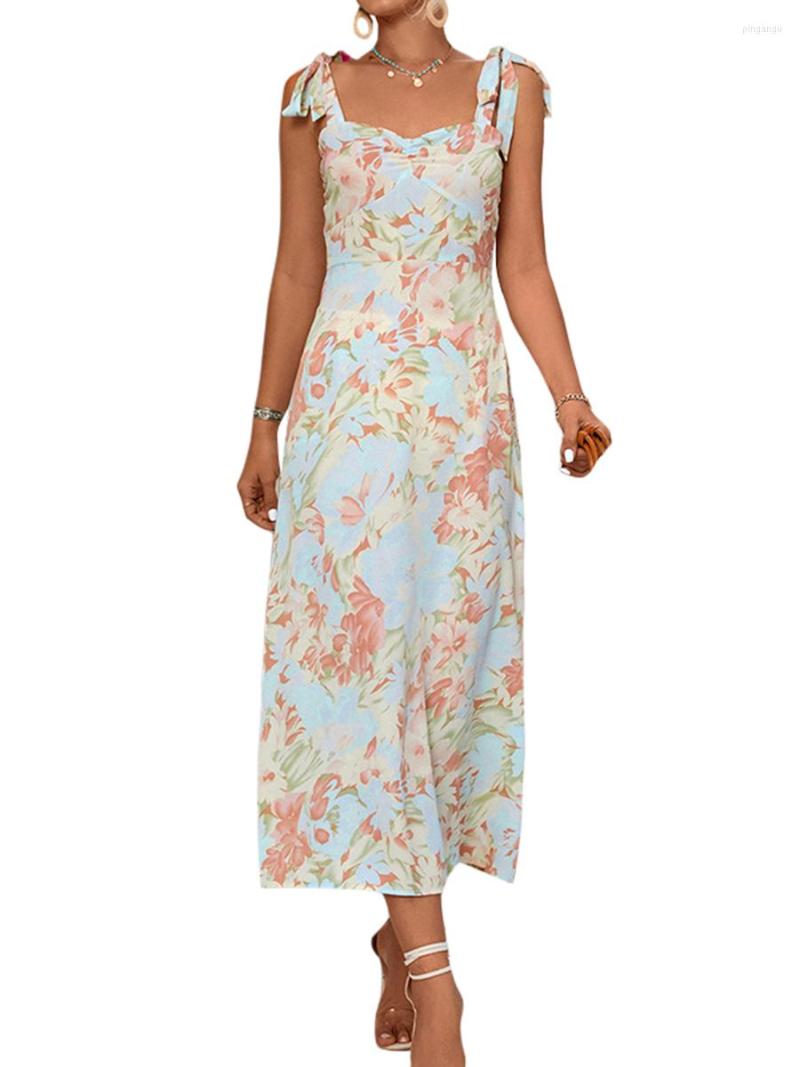 Casual Dresses Women Summer Dress Bandage Strap Floral Print Sleeveless Long Party A-line For Cocktail Nightclub Beach, Beige
Casual Dresses Women Summer Dress Bandage Strap Floral Print Sleeveless Long Party A-line For Cocktail Nightclub Beach, Beige