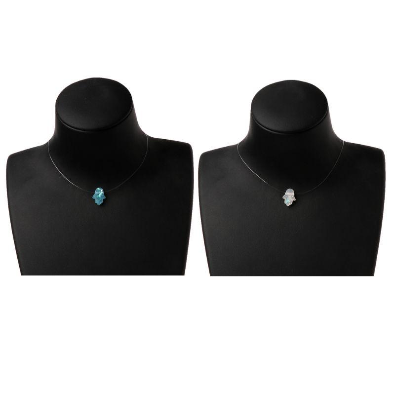 Pendant Necklaces Fashion Invisible Hamsa Hand Opals Necklace Transparent Fishing Line Choker Simple Clavicle Chain Gift For Women M22 22Pen
Pendant Necklaces Fashion Invisible Hamsa Hand Opals Necklace Transparent Fishing Line Choker Simple Clavicle Chain Gift For Women M22 22Pen