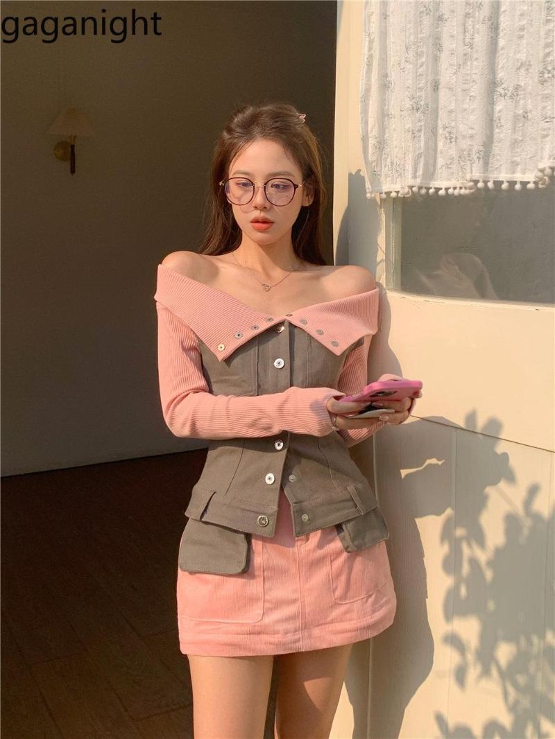 Women' Knits Gaganight Women Sweet Cool Pink One Shoulder Spicy Girl Removable Workwear Long Half Skirt 2023 Spring Retro Female Blouse
Women' Knits Gaganight Women Sweet Cool Pink One Shoulder Spicy Girl Removable Workwear Long Half Skirt 2023 Spring Retro Female Blouse