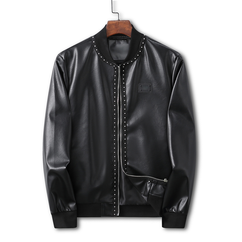 Men's leather jacket Men's coat autumn spring stand-up collar zipper motorcycle motorcycle leather jacket, Black
Men's leather jacket Men's coat autumn spring stand-up collar zipper motorcycle motorcycle leather jacket, Black