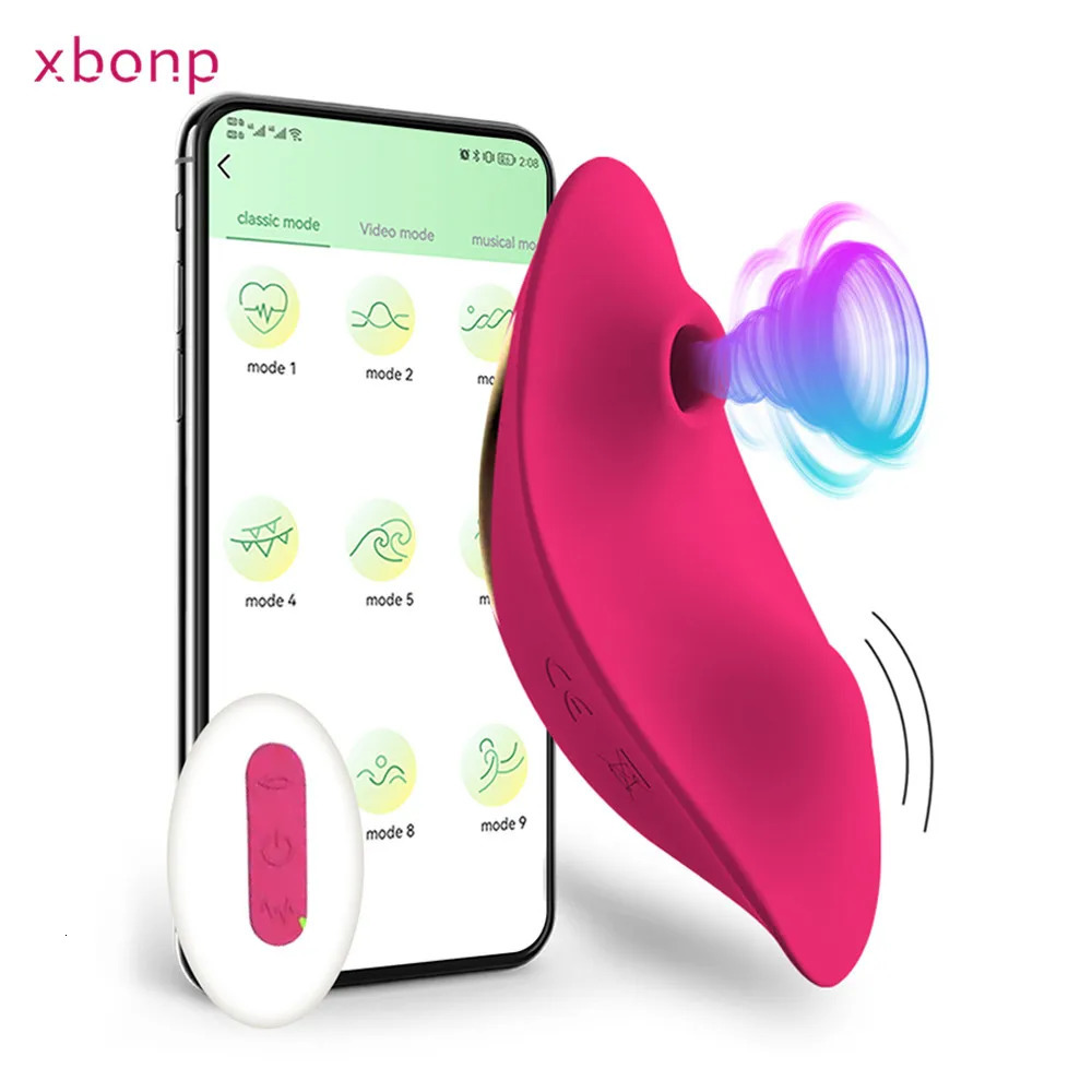 Vibrators APP Bluetooth Sucking Vibrator Female Wearable Clit Sucker Clitoris Stimulator 2 in 1 Adult Goods Sex Toy for Women s Panties 231113