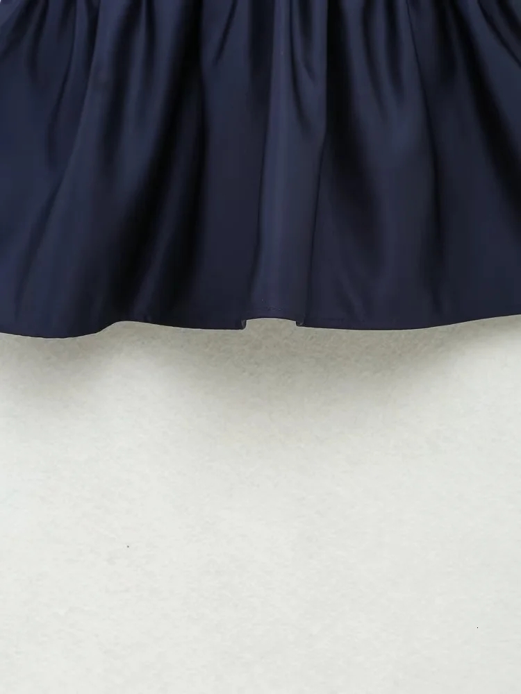 TRAF Blue Crop Women Ruffle Knitted Woman Off Shoulder Corset Top Female Streetwear Backless Sexy Tops Camisoles Tanks 230412