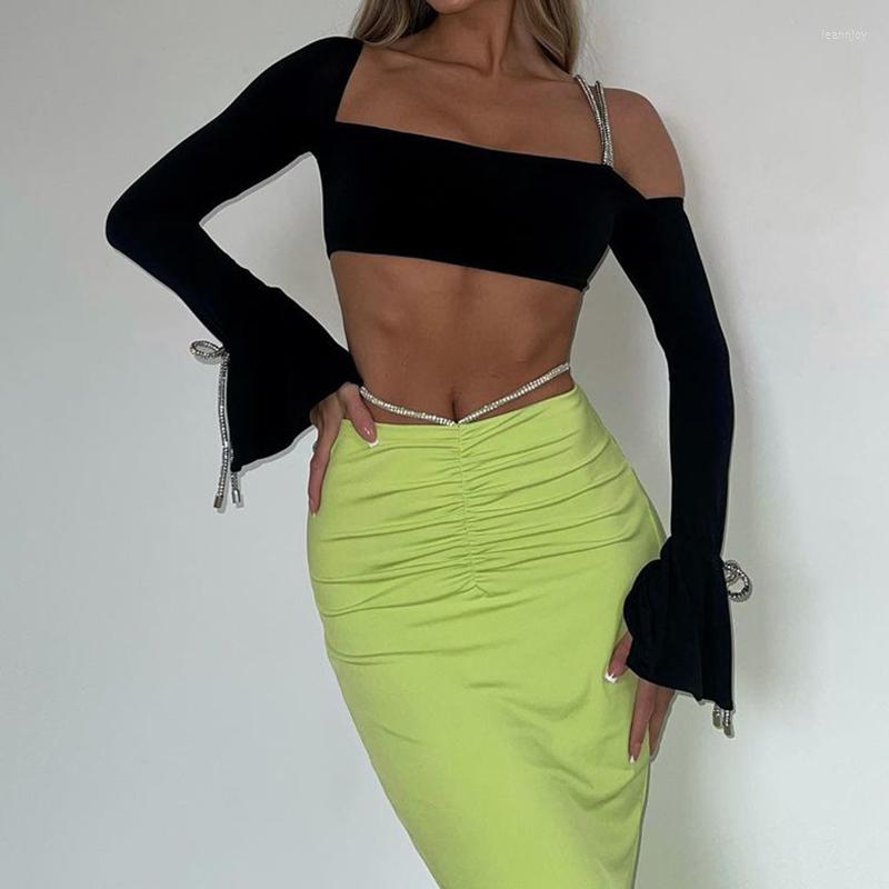 Women' T Shirts 2023 Sexy Tie Up Off Shoulder Crop Top Women Long Flare Sleeve Slim T-Shirt Club Party Vintage Midriff-baring Streetwear, Black
Women' T Shirts 2023 Sexy Tie Up Off Shoulder Crop Top Women Long Flare Sleeve Slim T-Shirt Club Party Vintage Midriff-baring Streetwear, Black