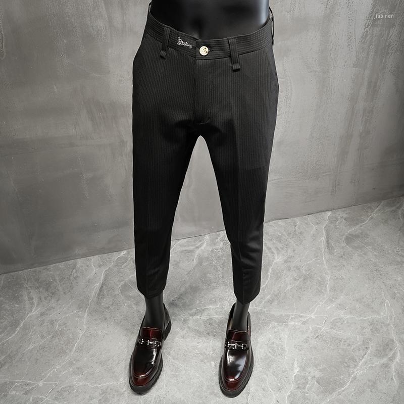 Men's Suits Vintage Embroidery Striped Suit Pants Ankle Length Slim Casual Business Formal Fashion Office Social Trousers 2023 Spring, Black
Men's Suits Vintage Embroidery Striped Suit Pants Ankle Length Slim Casual Business Formal Fashion Office Social Trousers 2023 Spring, Black