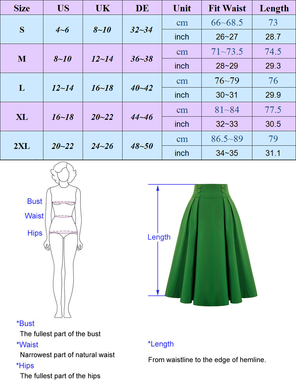 Skirts Belle Poque Women Pleated Swing Skirt Buttons Decorated Elastic Waist High Waist Retro Skirts Steampunk Casual Party Mid-calf 230413