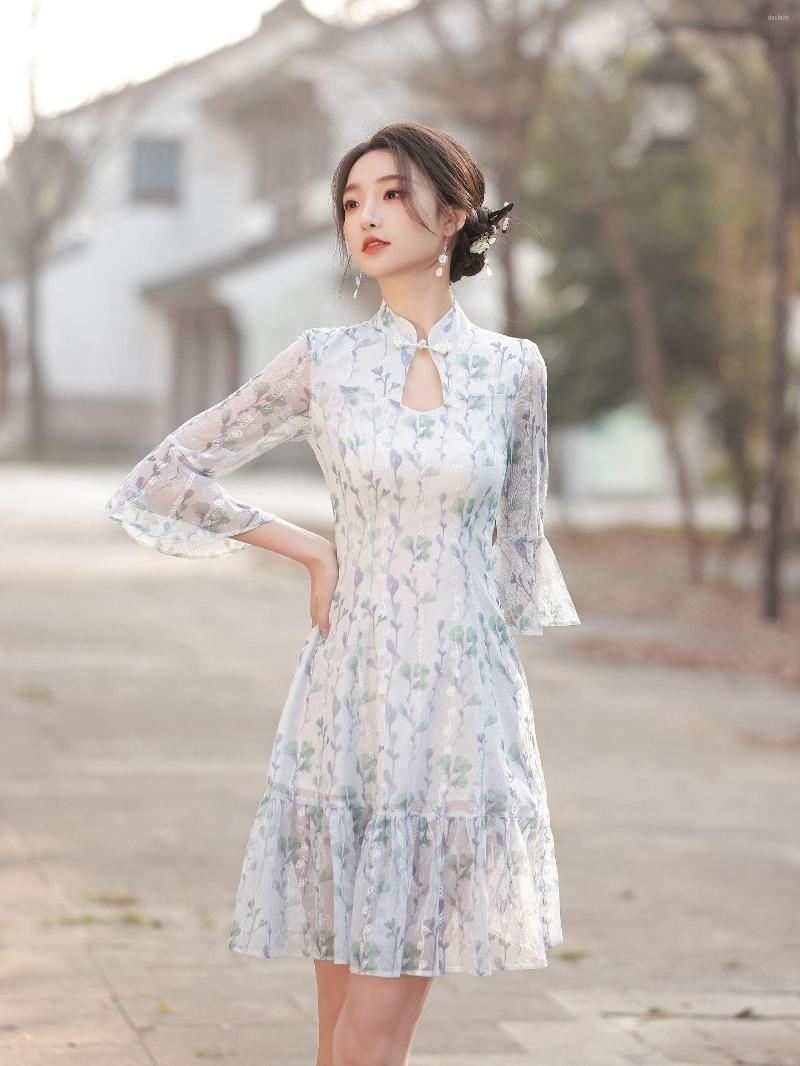 Ethnic Clothing Chinese Style Flower Print Cheongsam Party Elegant Vintage Dress Women Retro Sexy Slim Qipao Vestidos
Ethnic Clothing Chinese Style Flower Print Cheongsam Party Elegant Vintage Dress Women Retro Sexy Slim Qipao Vestidos