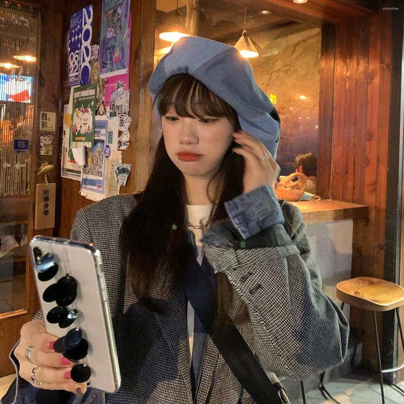 Berets Women Autumn Oversized Denim Cotton Beret Cap Casual Lady Sweet Splicing Vintage Elegant Sboy Artist Painter Beanie Gorros, Denim stitching clou
Berets Women Autumn Oversized Denim Cotton Beret Cap Casual Lady Sweet Splicing Vintage Elegant Sboy Artist Painter Beanie Gorros, Denim stitching clou