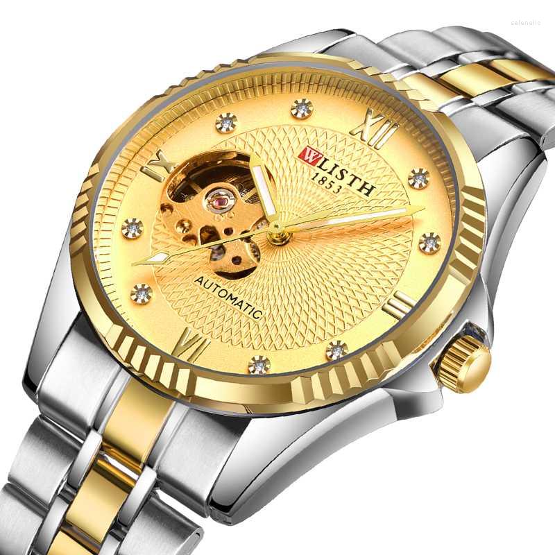 Wristwatches Wlisth Diamond Men's Watch Fully Automatic Mechanical Fashion Luminous Waterproof Steel Band WatchWristwatches, White
Wristwatches Wlisth Diamond Men's Watch Fully Automatic Mechanical Fashion Luminous Waterproof Steel Band WatchWristwatches, White