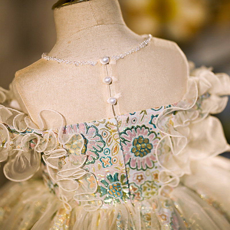 Girl's Dresses Infant Girl Dresses Girl Ball Gown Tutu Princess Dress Beads Lace Baby Girl Dress 1st Birthday Party Dress Wedding Girl Clothes 23