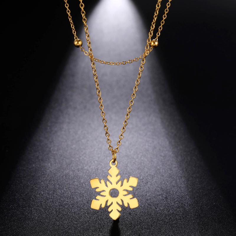 Pendant Necklaces Teamer Snowflake Necklace For Women Fashion Double Layer Bead Chain Choker Stainless Steel Jewelry Collar Gift WholesalePe
Pendant Necklaces Teamer Snowflake Necklace For Women Fashion Double Layer Bead Chain Choker Stainless Steel Jewelry Collar Gift WholesalePe