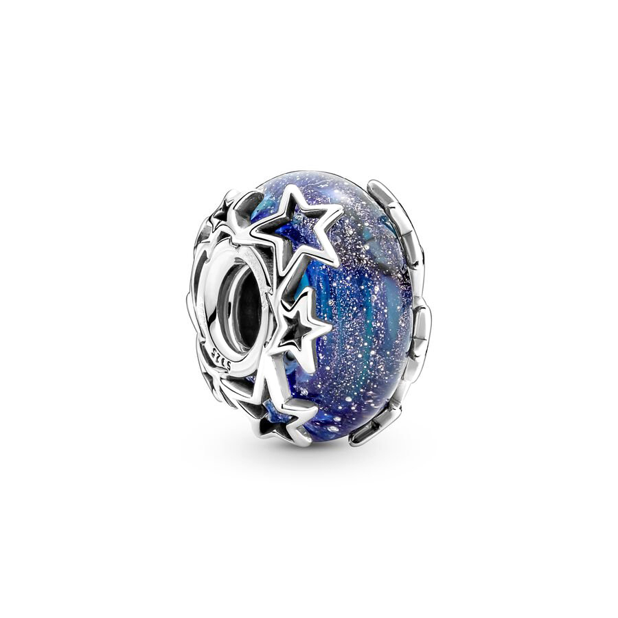 925 Sterling Silver Charm Blue Astronaut Galaxy Star Balls Are Suitable For Primitive Ladies Bracelet Necklace DIY Jewelry Free Delivery