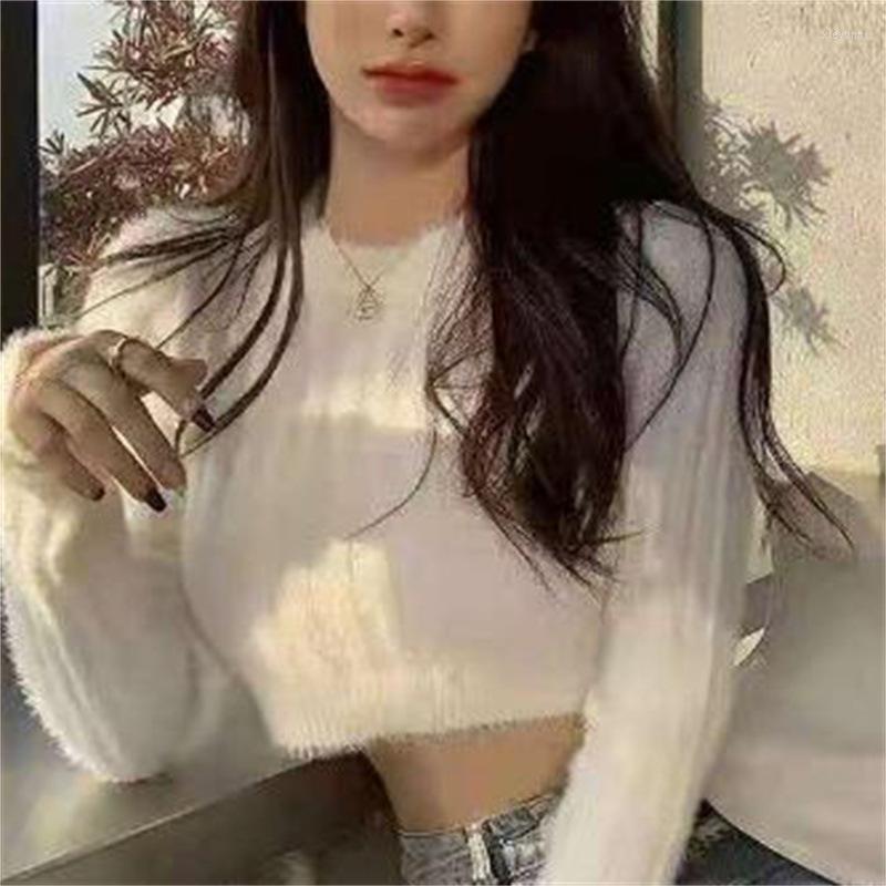 Women's T Shirts 2023 Outdoor Solid Color Sweater Women's High Waist Round Neck Short Long-Sleeved Thickened Knitting Top Factory, White
Women's T Shirts 2023 Outdoor Solid Color Sweater Women's High Waist Round Neck Short Long-Sleeved Thickened Knitting Top Factory, White