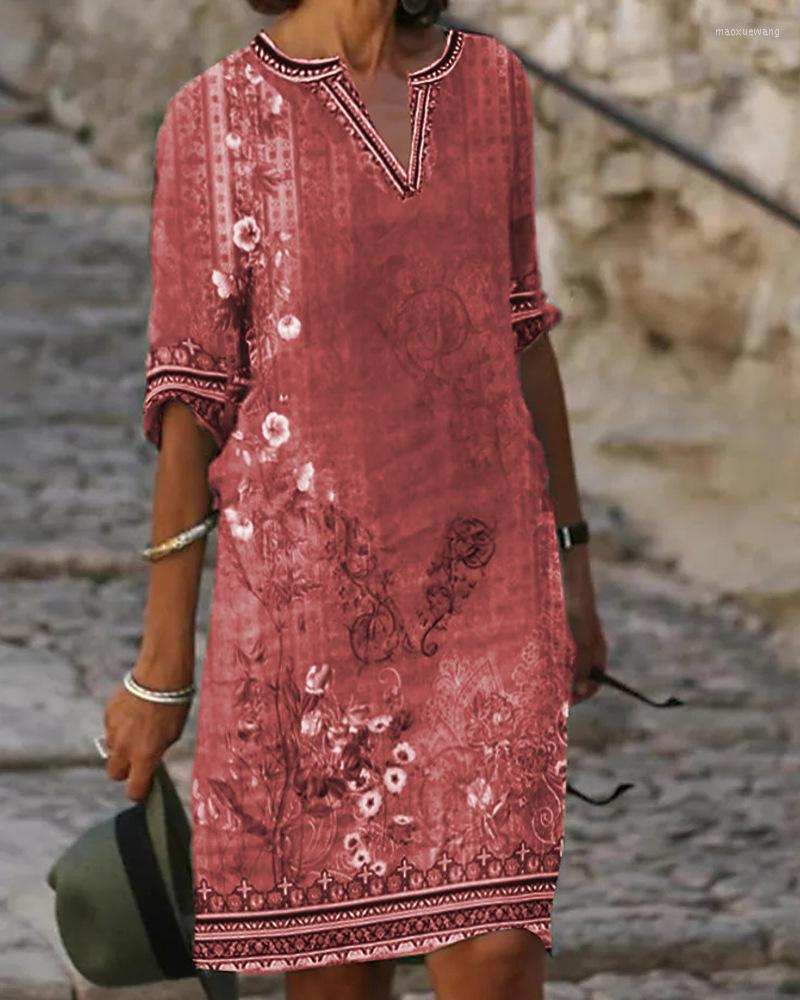 Casual Dresses 2023 Retro For Women Summer Floral Print Loose Women's Knee-length A-line Dress, Khaki
Casual Dresses 2023 Retro For Women Summer Floral Print Loose Women's Knee-length A-line Dress, Khaki