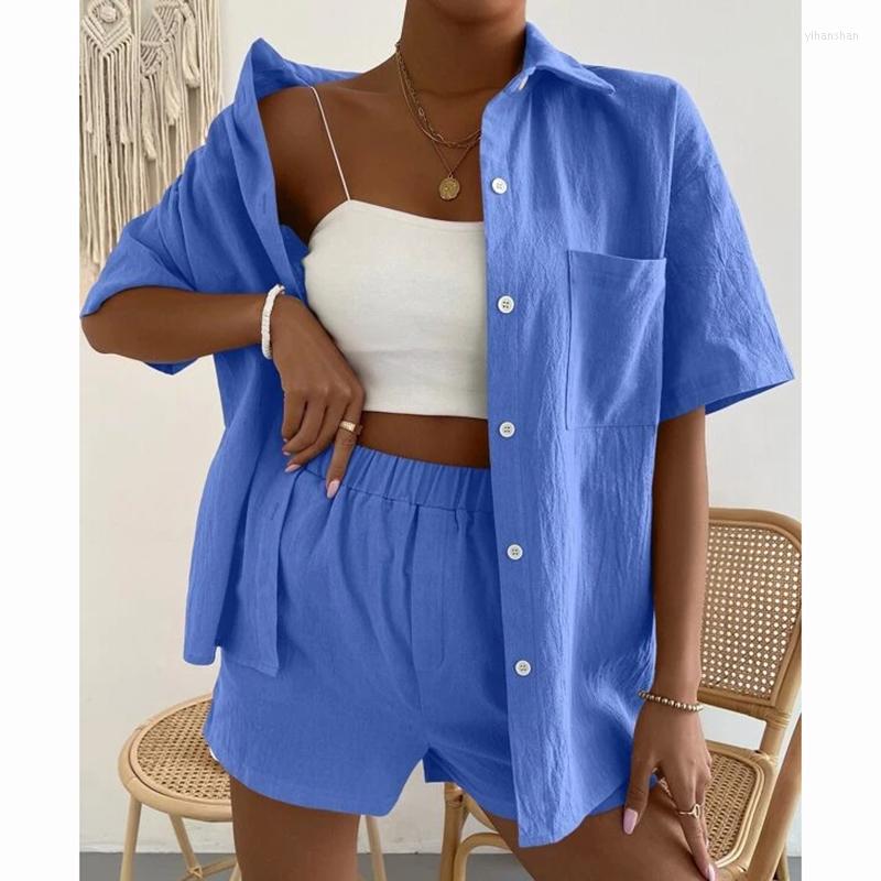 Women' Blouses Fashion Short Sleeve Blouse And Shorts Sets 2023 Summer Pocket 2 Piece Suit Outfits Women Casual Solid Cotton Shirts Suits, Orange
Women' Blouses Fashion Short Sleeve Blouse And Shorts Sets 2023 Summer Pocket 2 Piece Suit Outfits Women Casual Solid Cotton Shirts Suits, Orange