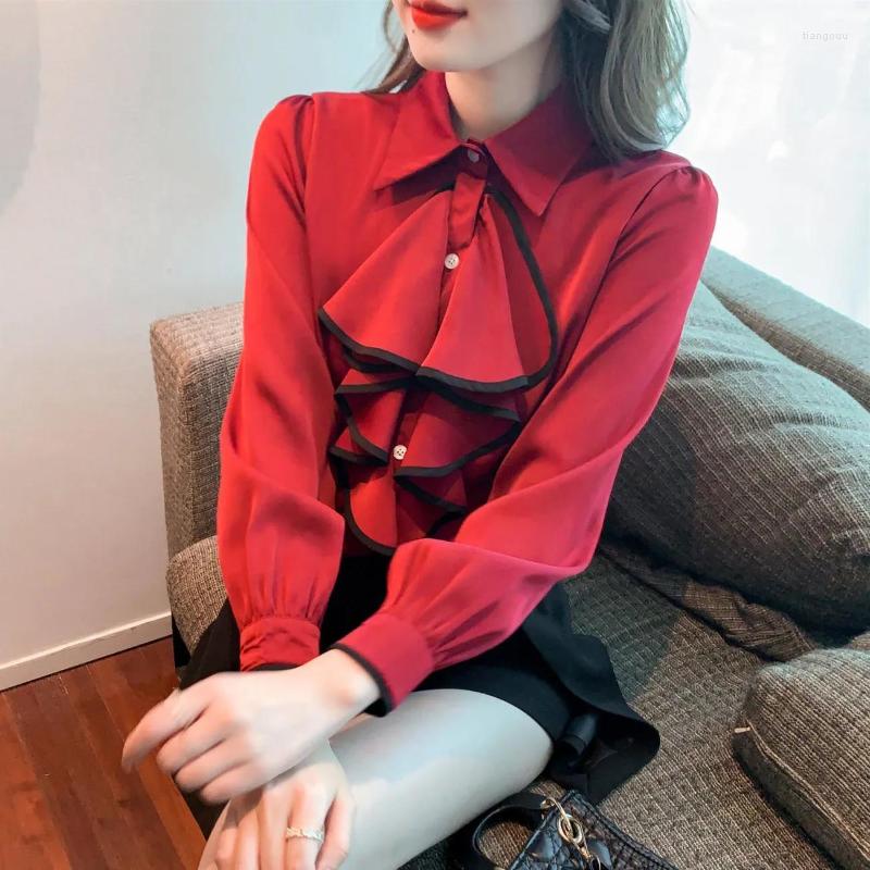 Women's Blouses Tops Chiffon Blouse Womens And Long Sleeve OL Shirts For Women Blusa Feminina Shirt Top Female E155, Red
Women's Blouses Tops Chiffon Blouse Womens And Long Sleeve OL Shirts For Women Blusa Feminina Shirt Top Female E155, Red