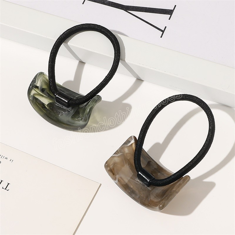 Fashion Hair Tie Women Elastic Hair Band Personality Simplicity Colorful Acetate Hair Rubber Band Girl Hair Accessories