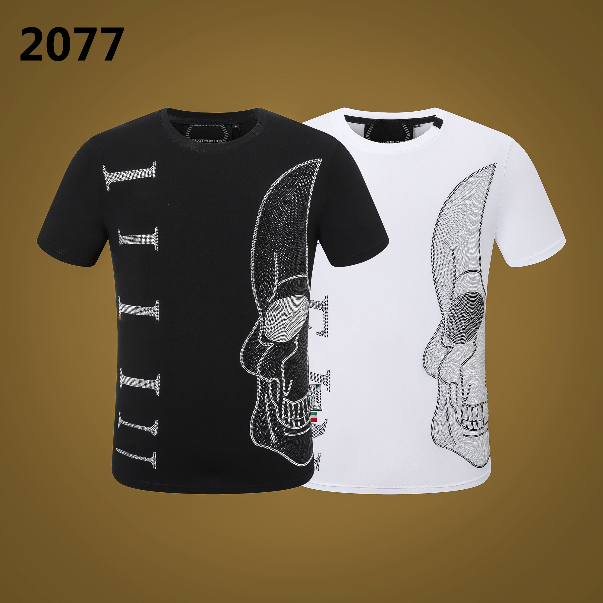 PP Fashion Men's Designer slim fit T-shirt Summer rhinestone Short Sleeve Round Neck shirt tee Skulls Print Tops Streetwear collar Polos M-xxxL pp2077, 24
PP Fashion Men's Designer slim fit T-shirt Summer rhinestone Short Sleeve Round Neck shirt tee Skulls Print Tops Streetwear collar Polos M-xxxL pp2077, 24