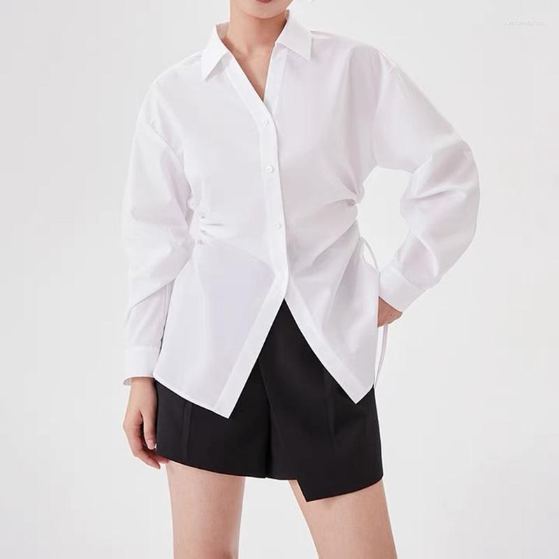 Women' Blouses Women Spring Fashion White Single Breasted Vintage Drawstring Lapel Collar Long Sleeve Pockets Female Shirts Casual Tops, Picture shown
Women' Blouses Women Spring Fashion White Single Breasted Vintage Drawstring Lapel Collar Long Sleeve Pockets Female Shirts Casual Tops, Picture shown