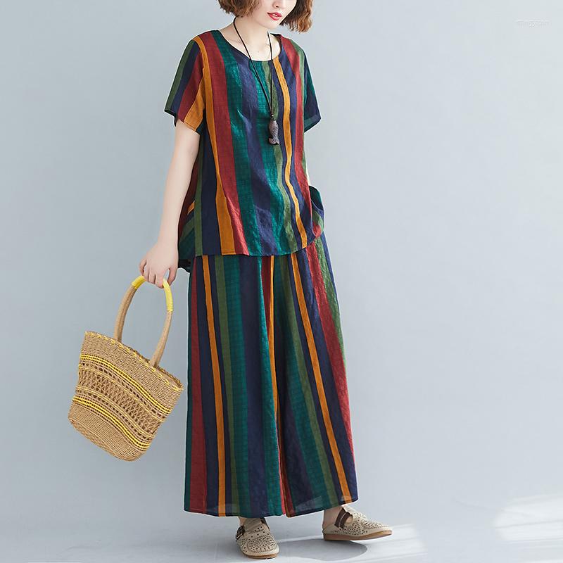 Women's Tracksuits 2023 Summer Women's 2Pcs Striped Blouse Pants Office Two Pieces Set Casual Cotton Linen Tops And Ankle-length, Photo color
Women's Tracksuits 2023 Summer Women's 2Pcs Striped Blouse Pants Office Two Pieces Set Casual Cotton Linen Tops And Ankle-length, Photo color
