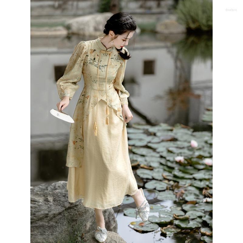 Ethnic Clothing Traditonal Chinese Style Hanfu 2 Piece Women Suit Set 2023 Summer Flower Long Sleeve Top And Skirt Evening Party Outfits
Ethnic Clothing Traditonal Chinese Style Hanfu 2 Piece Women Suit Set 2023 Summer Flower Long Sleeve Top And Skirt Evening Party Outfits
