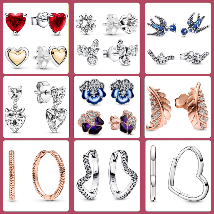 925 Sterling Silver Pandora Earring -shaped Rose Gold Flower Earrings Suitable for Women's Exquisite Jewelry Gifts Fashion Accessories Free Delivery
925 Sterling Silver Pandora Earring -shaped Rose Gold Flower Earrings Suitable for Women's Exquisite Jewelry Gifts Fashion Accessories Free Delivery