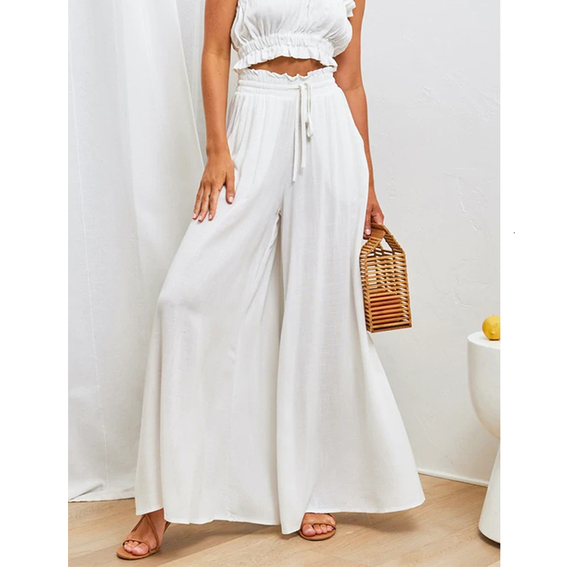 Women's Pants Capris Women Oversized Solid Wide Leg Pants Casual Fashion Simple All-match Straight Pants Female Clothes High Waist Loose Trousers