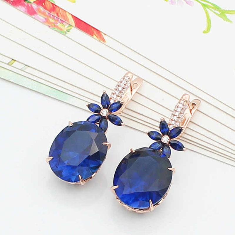 Dangle Earrings 585 Purple Gold Plated 14K Rose Inlaid Oval Sapphire Flower For Women Light Luxury Wedding Jewelry Engagement Gift
Dangle Earrings 585 Purple Gold Plated 14K Rose Inlaid Oval Sapphire Flower For Women Light Luxury Wedding Jewelry Engagement Gift