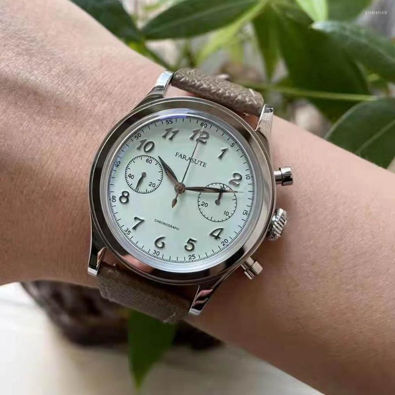 Wristwatches 38mm FARASUTE Luxury Fashion Men's Mechanical Watch White Five-Hand ST1900 Movement Chronograph Waterproof Stainless Steel
Wristwatches 38mm FARASUTE Luxury Fashion Men's Mechanical Watch White Five-Hand ST1900 Movement Chronograph Waterproof Stainless Steel