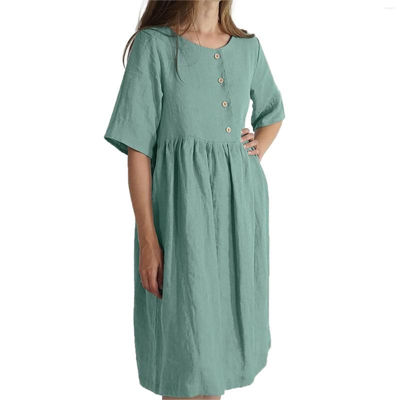 Casual Dresses Summer Causal Dress Women Short Sleeve Round Neck Womens Tunics For Work, Khaki
Casual Dresses Summer Causal Dress Women Short Sleeve Round Neck Womens Tunics For Work, Khaki