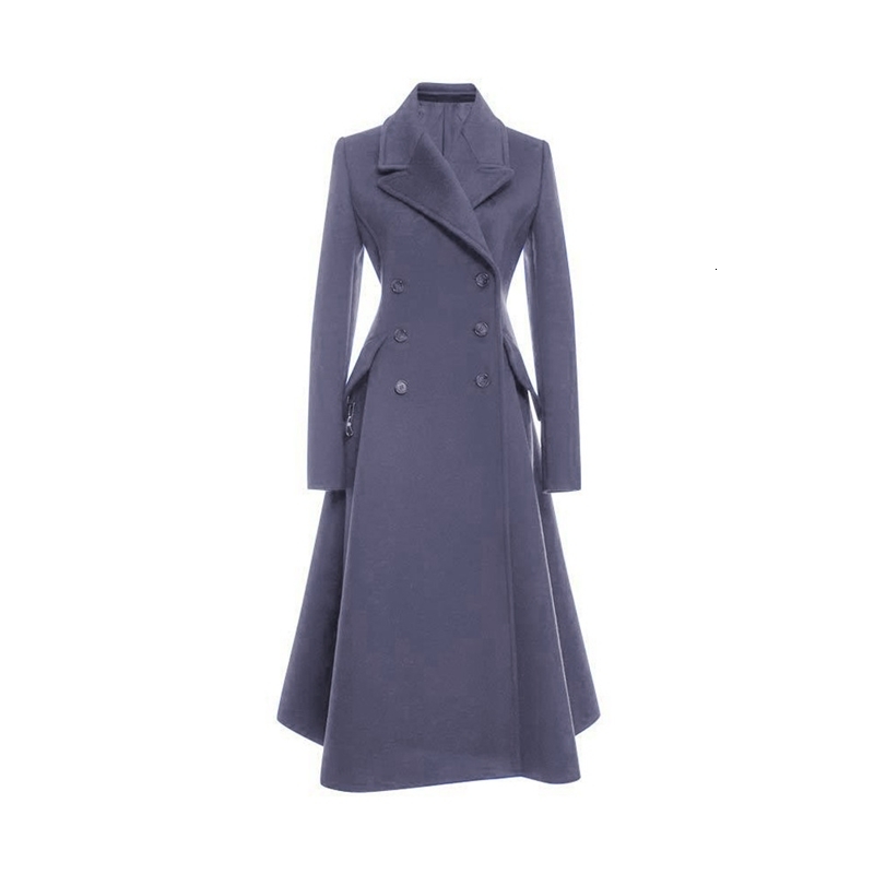 Women's Wool Blends 2023 Long Woolen Coat Female Autumn And Winter Temperament Slim Thick PH016 231110