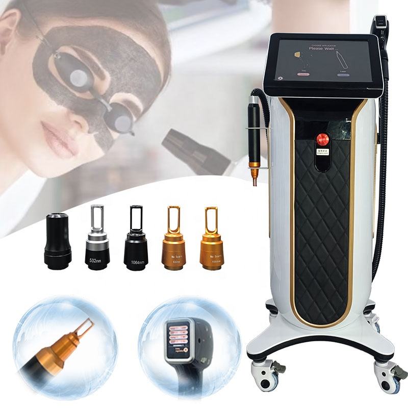 2 In 1 Pico Nd Yag Laser Black Doll Laser Carbon Peeling 755 808 1064 Diode Laser Hair Removal Machine