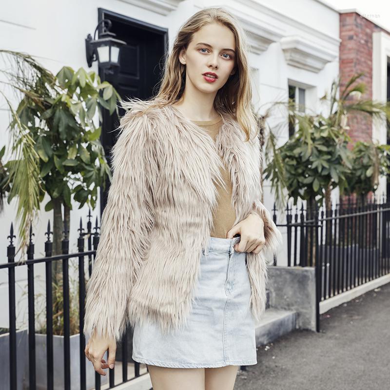 Women' Fur Naiveroo Furry Coat Women Fluffy Warm Long Sleeve Female Outerwear Autumn Winter Jacket Hairy Collarless Overcoat, White
Women' Fur Naiveroo Furry Coat Women Fluffy Warm Long Sleeve Female Outerwear Autumn Winter Jacket Hairy Collarless Overcoat, White