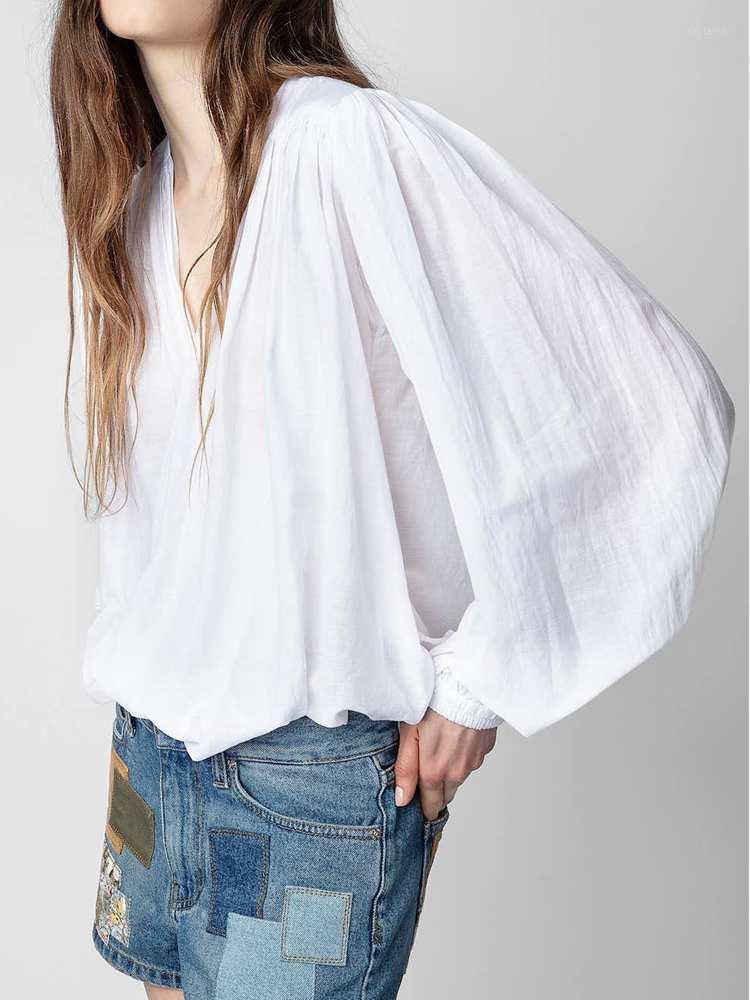 Women's Blouses 2023 Spring And Summer Women Shirt Loose Wrap Tie V-neck Top Front Rear Folds Casual Embroidery Elastic Cuffs, White
Women's Blouses 2023 Spring And Summer Women Shirt Loose Wrap Tie V-neck Top Front Rear Folds Casual Embroidery Elastic Cuffs, White