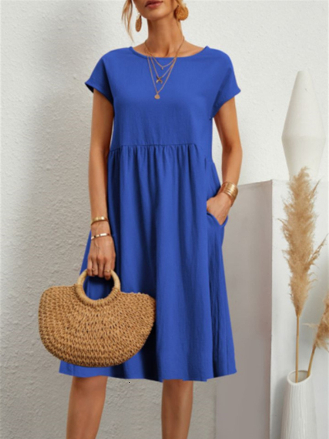Casual Dresses Elegant bodycon sexy cotton Women's dress for women summer A-line short sleeve boho midi dresses woman robe femme ladies230413