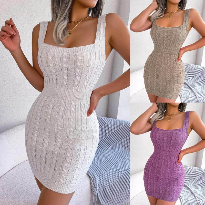 Casual Dresses Sexy U Neck Sleeveless Fried Dough Twists Waist Closing Knitting Buttock Skirt, Khaki
Casual Dresses Sexy U Neck Sleeveless Fried Dough Twists Waist Closing Knitting Buttock Skirt, Khaki