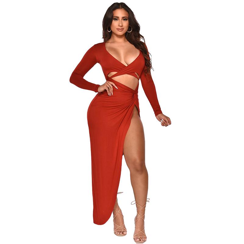 Casual Dresses Autumn Women Sexy Solid Color V-Neck Long Dress Full Sleeve Hollow Out Side Split Bodycon Maxi Elegant Party Club Vestidos, Black
Casual Dresses Autumn Women Sexy Solid Color V-Neck Long Dress Full Sleeve Hollow Out Side Split Bodycon Maxi Elegant Party Club Vestidos, Black