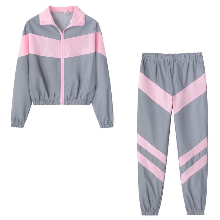 JM368 Women's Two Piece Pants long sleeve zipper Reflective jacket Women's Clothing