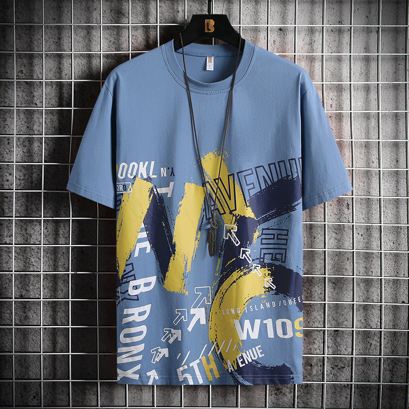 Men's T-Shirts 7XL 8XL Plus Size T-shirt Men Summer Short Sleeve Tshirt Fashion Causal Graffiti Shirt Male Summer Tops Tees Big Size 7XL 8XL 2304