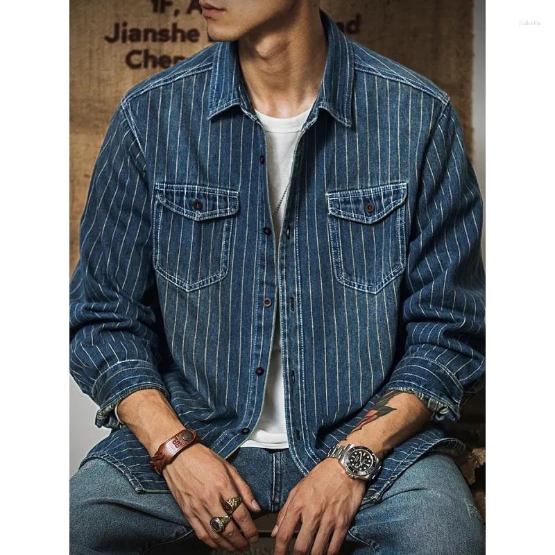 Men's Casual Shirts Denim Striped Shirt Men Vintage Long-Sleeve Pocket Chemise Homme Spring Autumn Button Lapel Jeans Coat Blusas, Black
Men's Casual Shirts Denim Striped Shirt Men Vintage Long-Sleeve Pocket Chemise Homme Spring Autumn Button Lapel Jeans Coat Blusas, Black