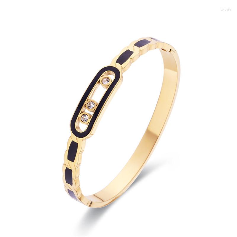 Bangle Stainless Steel Lucky Elegant Bracelet Zircon Hollow Out Design Shell Mosaic Exquisite Valentine's Day Gift For Women
Bangle Stainless Steel Lucky Elegant Bracelet Zircon Hollow Out Design Shell Mosaic Exquisite Valentine's Day Gift For Women
