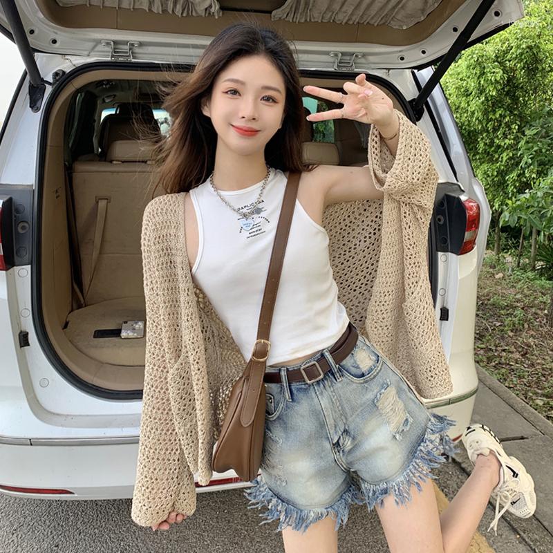 Women's Knits Thin Ice Silk Knitted Cardigan Women Sexy Hollow Out Long Sleeve Shawl Tops Casual Sun Protection Shirt Korean Oversized, Khaki
Women's Knits Thin Ice Silk Knitted Cardigan Women Sexy Hollow Out Long Sleeve Shawl Tops Casual Sun Protection Shirt Korean Oversized, Khaki