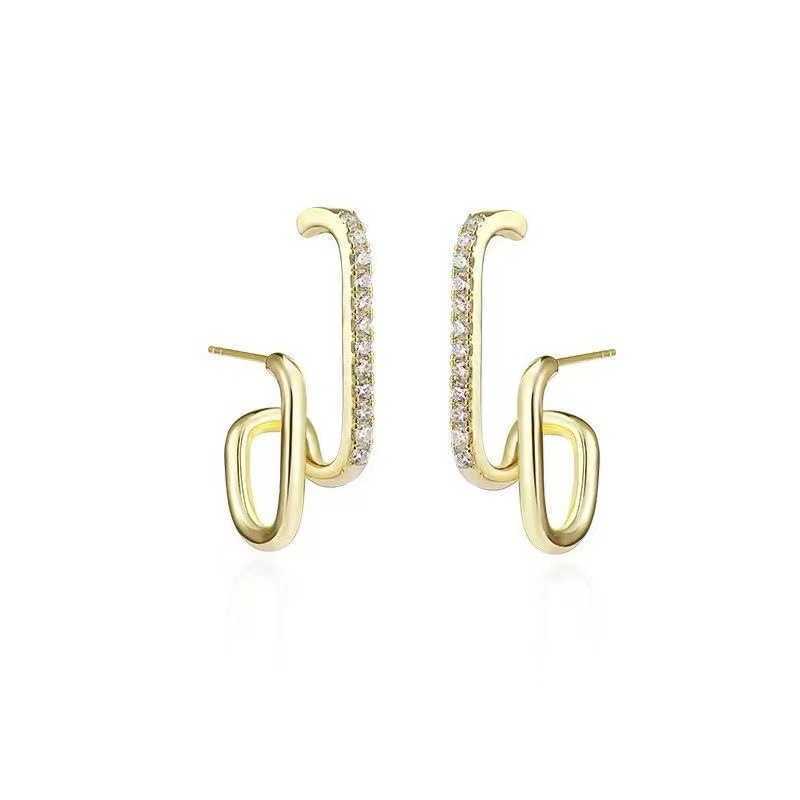 Stud Fashion Exquisite Rhinestone Decor Ear Cuff earring for Woman 2022 New Arrival Christmas Gift stud earrings P230411