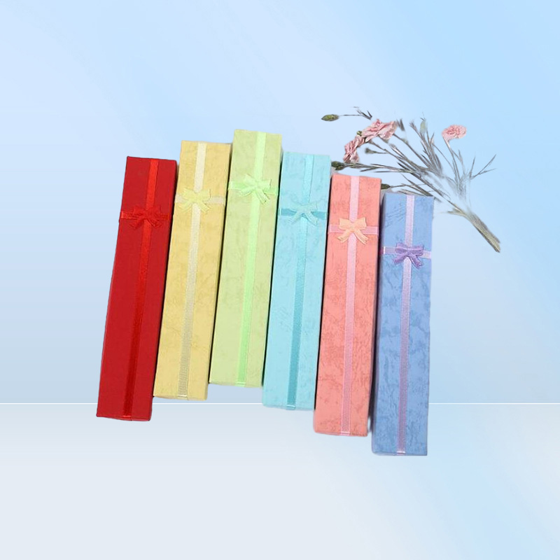 12pcslot Mix Colors Jewelry Necklace Boxes Packaging Display For Fashion Craft Gift 20x4x2cm BX8