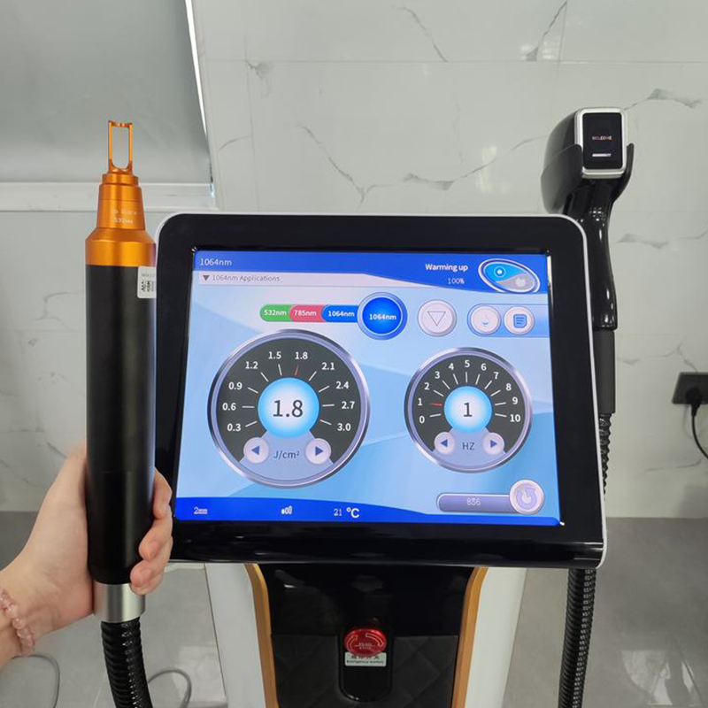 Good Quality 2In1 Picosecond Tattoo Removal Skin Freckle Removal 4 Wavelengths Ice Diodo Depilacion Diode Hair Removal Machin