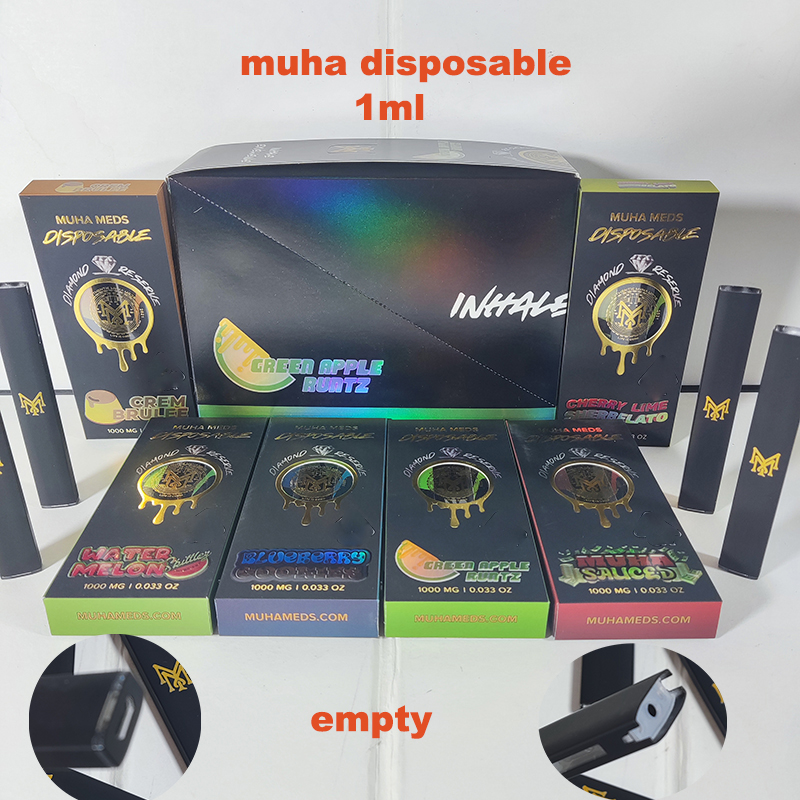 muha meds disposable vape pen empty disposables e cigarette 1ml pods device customizable wholesale rechargeable battery vapes pen vaporizer with packaging
muha meds disposable vape pen empty disposables e cigarette 1ml pods device customizable wholesale rechargeable battery vapes pen vaporizer with packaging