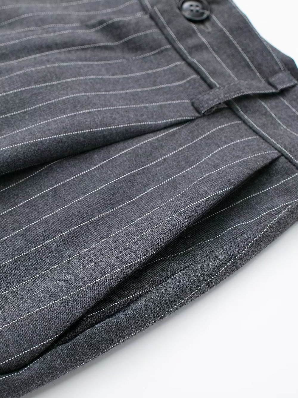 Women's Pants Capris Wixra Women Casual Pants Zipper High Waist Package Striped Office Lady Stylish Loose Straight Trousers 230413