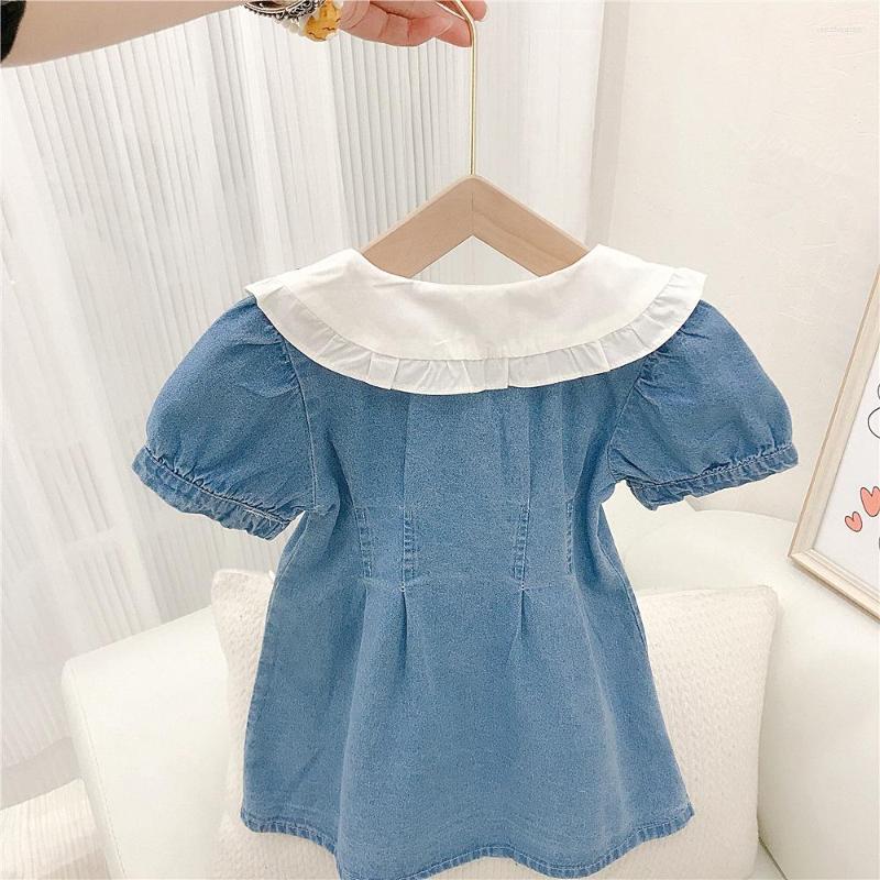 Girl Dresses 2023 Jeans Dress Turn-down Collar Short Sleeve A-line Above Knee Length Pullover Hearted-shape Whole Cotton Sweet Lovely Girls, Sky blue
Girl Dresses 2023 Jeans Dress Turn-down Collar Short Sleeve A-line Above Knee Length Pullover Hearted-shape Whole Cotton Sweet Lovely Girls, Sky blue