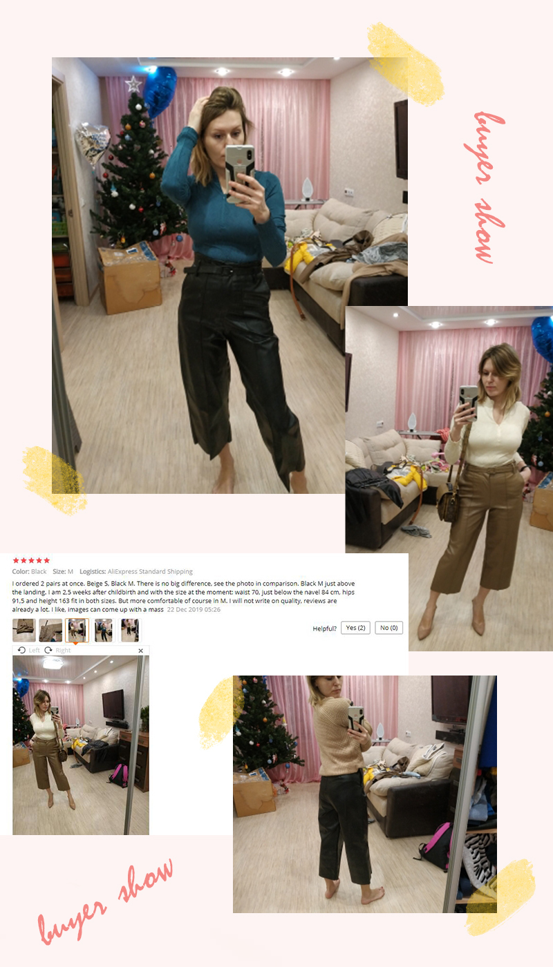 Women's Pants Capris PU Leather Pants For Women Wide Leg High Waisted Anke-length Women's Pants With Belt Autumn Loose Ladies Trousers 23041