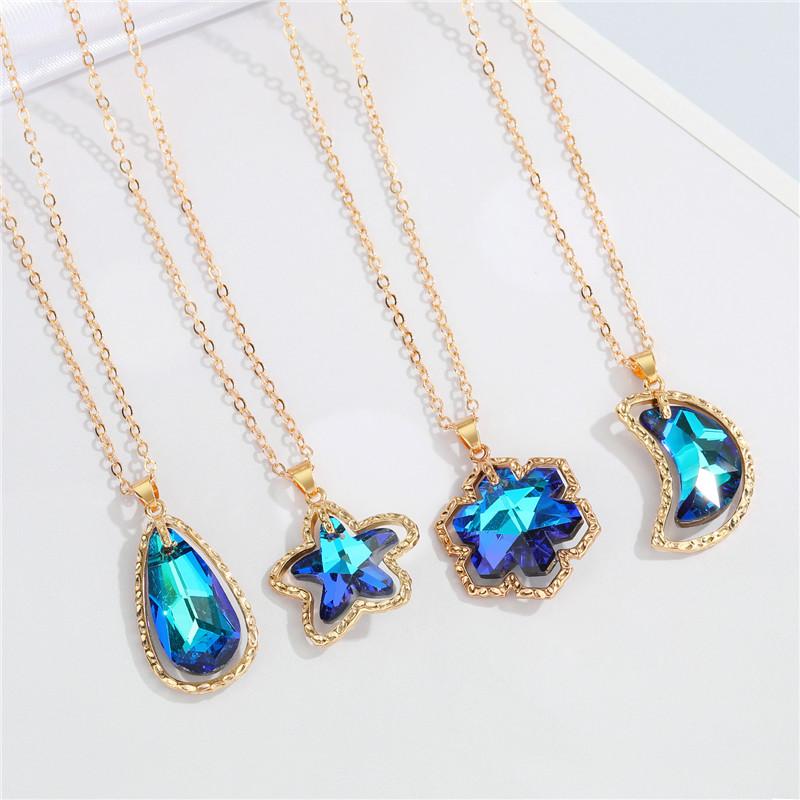 Pendant Necklaces 1Pcs Shiny Crystal Star Moon Necklace For Women Jewelry Minimalist Hollow Bling Water Drop Snowflake Geometric Clavicle Ch 
Pendant Necklaces 1Pcs Shiny Crystal Star Moon Necklace For Women Jewelry Minimalist Hollow Bling Water Drop Snowflake Geometric Clavicle Ch
