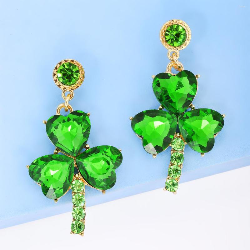 Dangle Earrings Luxury Shiny Green Crystal Three Leaf Clover High-quality Statement Rhinestone Jewelry Accessories For Women
Dangle Earrings Luxury Shiny Green Crystal Three Leaf Clover High-quality Statement Rhinestone Jewelry Accessories For Women